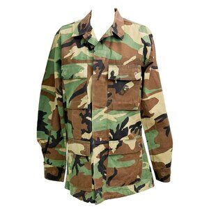 Vintage U.S. Army Woodland Ripstop Cotton Camo BDU Military Field Jacket